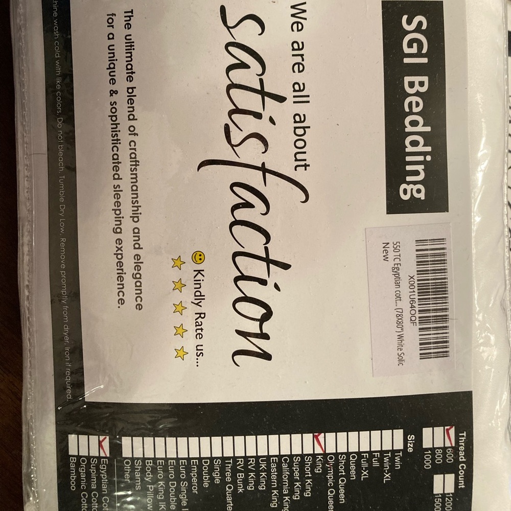 600 thread count Egyptian cotton king size sheets *NEW*
